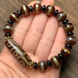 Bright Agate String with Nine Eye DZi Beads Bracelet