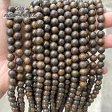 Bronze Stone Beads Round Spacer Beads DIY Jewelry Making 4-12mm