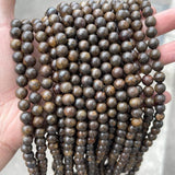 Bronze Stone Beads Round Spacer Beads DIY Jewelry Making 4-12mm