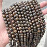 Bronze Stone Beads Round Spacer Beads DIY Jewelry Making 4-12mm