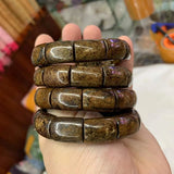Bronzite Stone Beads Bracelet Gemstone Bangle Woman Gift