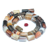 Brown Banded Agate Smooth Tube Loose Beads Gemstone Bracelet Necklace