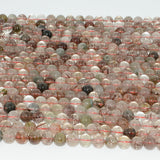 Natural Brown Rutilated Quartz Round Beads 8mm