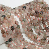 Natural Brown Rutilated Quartz Round Beads 8mm