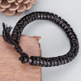 Hand Carved Wooden Buddha Beads Bracelet for Women and Men