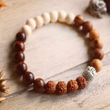 Buddhist Rudraksha Seeds Bracelet Bohemia Style Wrist Meditation