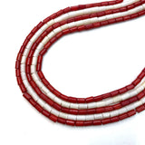 Red Coral Beads Cylinder Jewelry Charm Necklace Bracelet DIY 15 Inch
