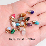 Natural Bullet Shape Stone Pendant Amethyst Quartz Opal Pendant