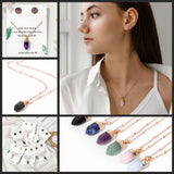 Natural Bullet Shape Stone Pendant Amethyst Quartz Opal Pendant