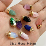 Natural Bullet Shape Stone Pendant Amethyst Quartz Opal Pendant