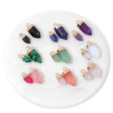 Natural Bullet Shape Stone Pendant Amethyst Quartz Opal Pendant