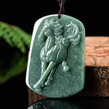 Natural Burma A Jadeite Beans Zodiac Horse Pendant