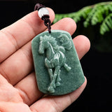 Natural Burma A Jadeite Beans Zodiac Horse Pendant