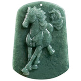 Natural Burma A Jadeite Beans Zodiac Horse Pendant