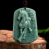 Natural Burma A Jadeite Beans Zodiac Horse Pendant