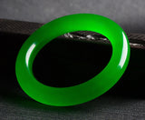 Dark Green Burma Ice Jade Round Bar Bracelet for Women