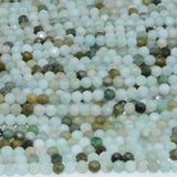 Natural Burma Jade Faceted Round Beads 4mm