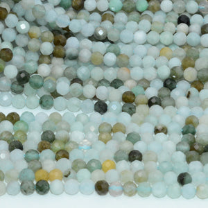 Natural Burma Jade Faceted Round Beads 4mm