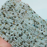 Natural Burma Jade Faceted Round Beads 4mm