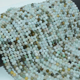 Natural Burma Jade Faceted Round Beads 4mm