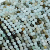 Natural Burma Jade Faceted Round Beads 4mm