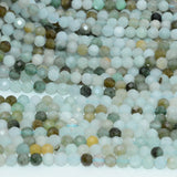 Natural Burma Jade Faceted Round Beads 4mm