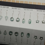 Natural Burma Jadeite Hollow 925 Silver Earring Pendants, 10-18mm