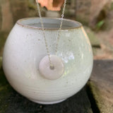 Natural Burma Jade Pendant Necklace Emerald Round Donut Lucky