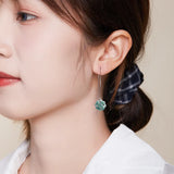 Burma Jadeite S925 Silver Luck Ear Line Earrings High-end Female Jewelry