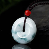 Burmese Jade Donut Pendant Necklace Genuine Green Jadeite Charms