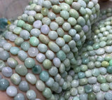 Natural Green Burma Jade Irregular Beads 6-8mm for Jewelry Making