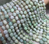 Natural Green Burma Jade Irregular Beads 6-8mm for Jewelry Making