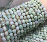 Natural Green Burma Jade Irregular Beads 6-8mm for Jewelry Making