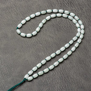 Burmese A-goods Green Lutong Jade Beads Lanyard Necklace