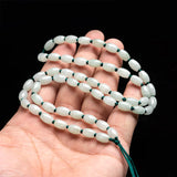 Burmese A-goods Green Lutong Jade Beads Lanyard Necklace