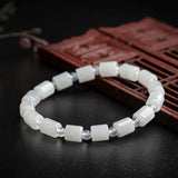 Burmese A-goods Jadeite Barrel Beads Ice Jade Bracelet Women's Jewelry