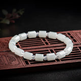 Burmese A-goods Jadeite Barrel Beads Ice Jade Bracelet Women's Jewelry