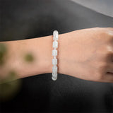 Burmese A-goods Jadeite Barrel Beads Ice Jade Bracelet Women's Jewelry