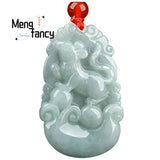 Burmese Jade Chinese Zodiac Pendant Engraved Fine Jewelry