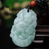 Burmese Jade Chinese Zodiac Pendant Engraver Jewelry for Women and Men