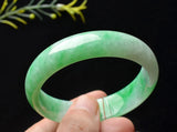 Burmese Jadeite Light Green Two-color Bracelet Princess Jewelry