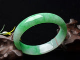 Burmese Jadeite Light Green Two-color Bracelet Princess Jewelry