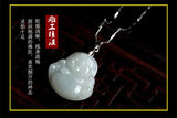 Burmese Jadeite Maitreya Buddha Pendant Necklace for Women