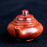 Natural Burmese Yellow Flower Pear Red Acid Branch Carving Play Small Pieces