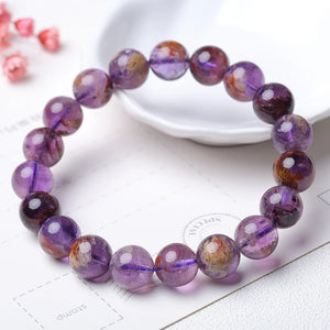 Cacoxenite Amethyst Bracelet Gemstone DIY Jewelry for Women