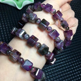 Natural Cacoxenite Auralite 23 Red Canada Bracelet 7x7mm Cube Beads