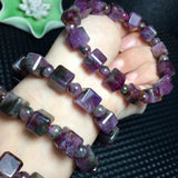Natural Cacoxenite Auralite 23 Red Canada Bracelet 7x7mm Cube Beads