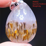 Natural Cacoxenite Purple Rutilated Bead Pendant Necklace