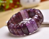 Cacoxenite Purple Rutilated Quartz Bracelet Auralite 23 Men Women Beads