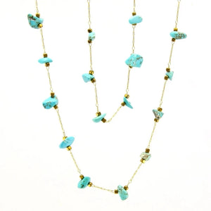 Calaite Turquoise Stone Necklace Stainless Steel Choker Green Stone Jewelry